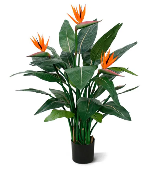 Decoratieve kunstplant met natuurlijke uitstraling in zwarte keramische pot, ideaal voor woonkamer of kantoor.
