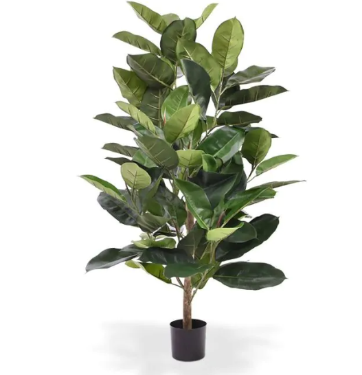 Moderne werkruimte met kunstplanten die zorgen voor een nette, duurzame en uitnodigende kantooromgeving.