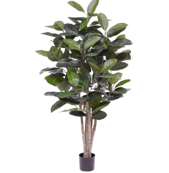 Moderne werkruimte met kunstplanten die zorgen voor een nette, duurzame en uitnodigende kantooromgeving.