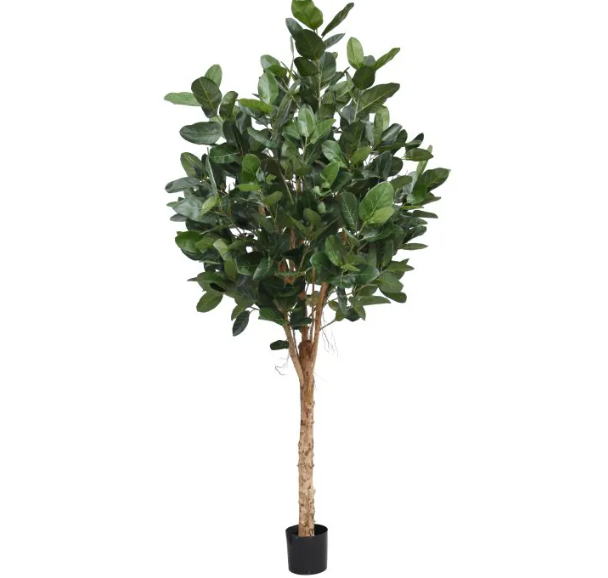 Moderne werkruimte met kunstplanten die zorgen voor een nette, duurzame en uitnodigende kantooromgeving.