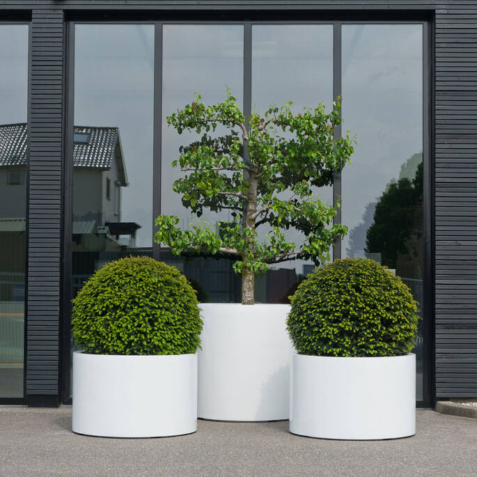 buiten planten met maat plantenbakken