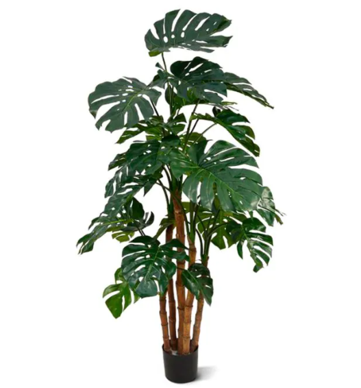 Moderne werkruimte met kunstplanten die zorgen voor een nette, duurzame en uitnodigende kantooromgeving.