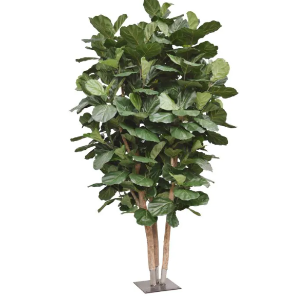 Moderne werkruimte met kunstplanten die zorgen voor een nette, duurzame en uitnodigende kantooromgeving.