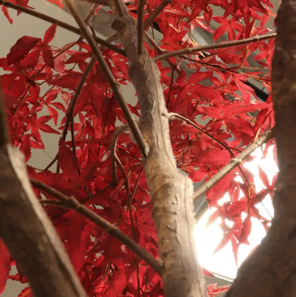 Moderne werkruimte met kunstplanten die zorgen voor een nette, duurzame en uitnodigende kantooromgeving.