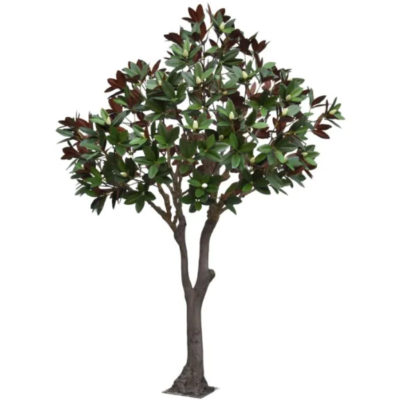 Moderne werkruimte met kunstplanten die zorgen voor een nette, duurzame en uitnodigende kantooromgeving.