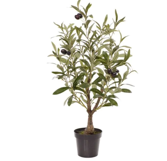 Moderne werkruimte met kunstplanten die zorgen voor een nette, duurzame en uitnodigende kantooromgeving.